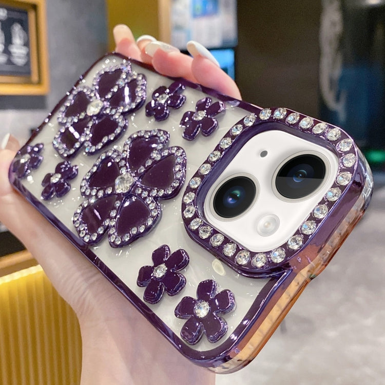 Electroplating Flower Diamond TPU Phone Case, For iPhone 14 Plus, For iPhone 14, For iPhone 14 Pro, For iPhone 14 Pro Max
