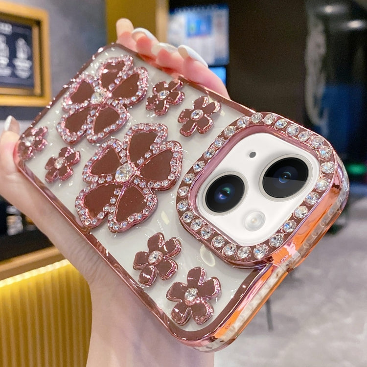 Electroplating Flower Diamond TPU Phone Case, For iPhone 14 Plus, For iPhone 14, For iPhone 14 Pro, For iPhone 14 Pro Max