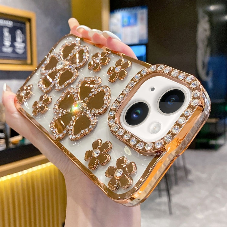 Electroplating Flower Diamond TPU Phone Case, For iPhone 14 Plus, For iPhone 14, For iPhone 14 Pro, For iPhone 14 Pro Max
