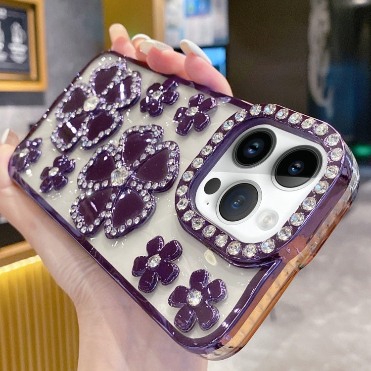 Electroplating Flower Diamond TPU Phone Case, For iPhone 14 Plus, For iPhone 14, For iPhone 14 Pro, For iPhone 14 Pro Max