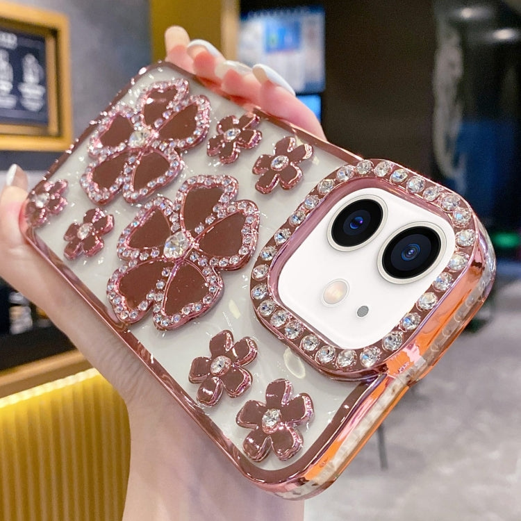Electroplating Flower Diamond TPU Phone Case, For iPhone 13 Pro Max, For iPhone 13 Pro, For iPhone 13, For iPhone 12