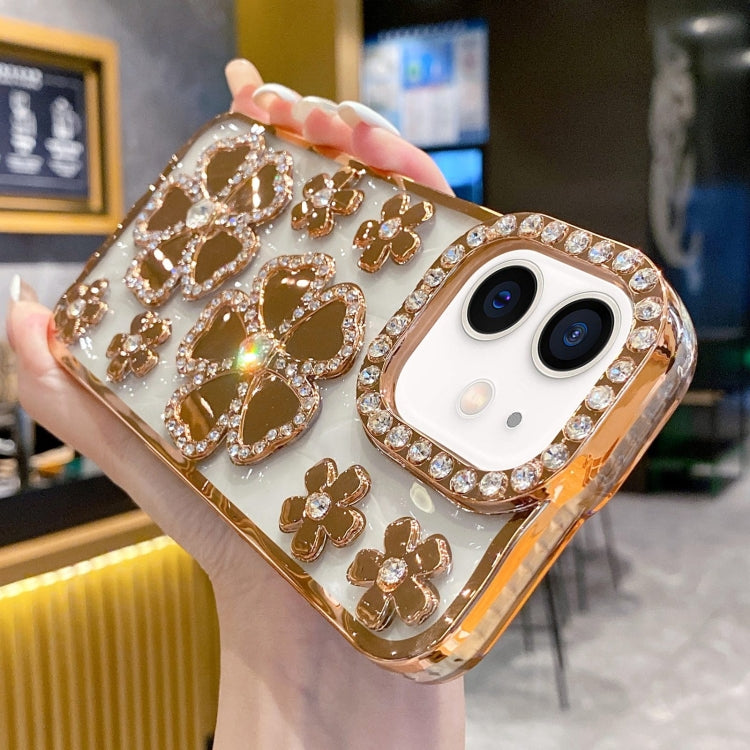 Electroplating Flower Diamond TPU Phone Case, For iPhone 13 Pro Max, For iPhone 13 Pro, For iPhone 13, For iPhone 12