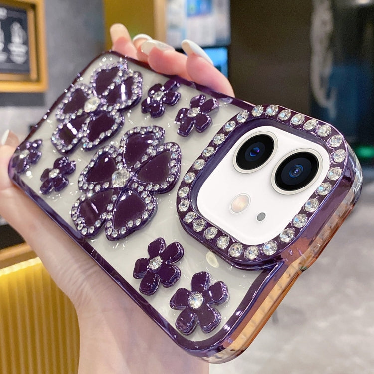 Electroplating Flower Diamond TPU Phone Case, For iPhone 12 Pro Max, For iPhone 12 Pro, For iPhone 11 Pro Max, For iPhone 11