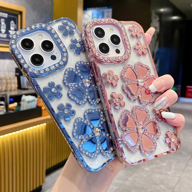 Electroplating Flower Diamond TPU Phone Case, For iPhone 13 Pro Max, For iPhone 13 Pro, For iPhone 13, For iPhone 12