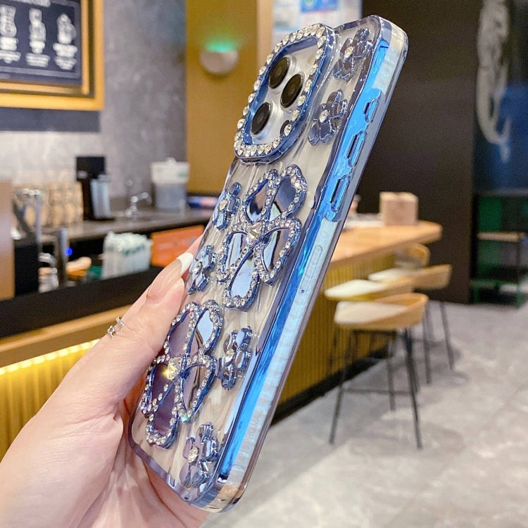 Electroplating Flower Diamond TPU Phone Case, For iPhone 13 Pro Max, For iPhone 13 Pro, For iPhone 13, For iPhone 12