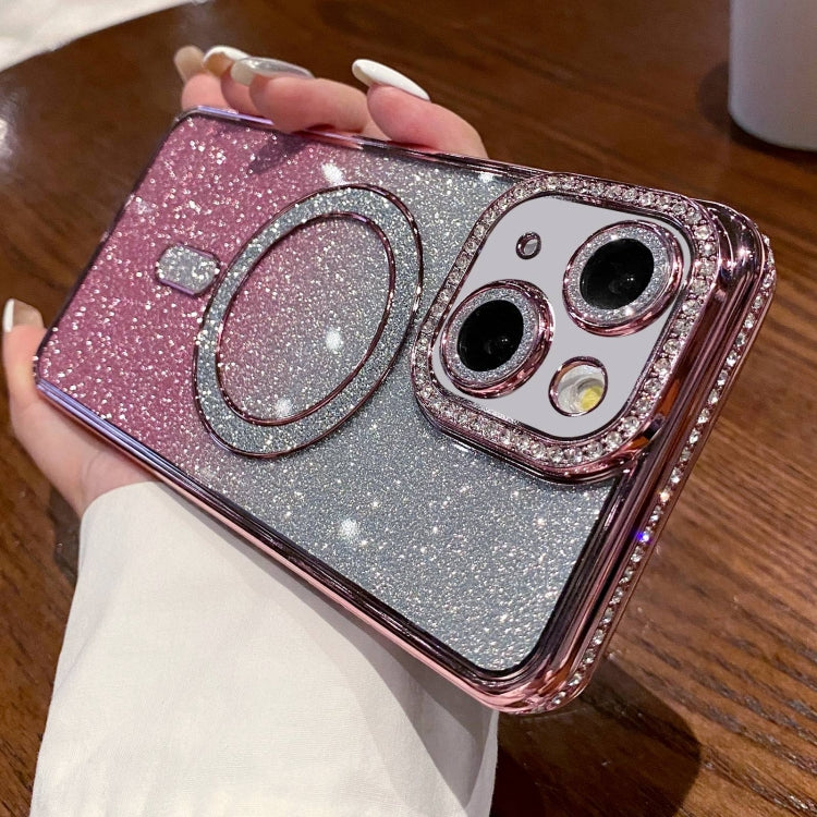 Diamond Gradient Glitter Plated MagSafe Phone Case, For iPhone 14 Plus, For iPhone 14, For iPhone 14 Pro, For iPhone 14 Pro Max