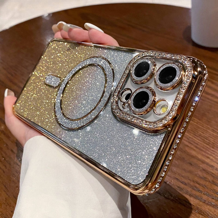 Diamond Gradient Glitter Plated MagSafe Phone Case, For iPhone 14 Plus, For iPhone 14, For iPhone 14 Pro, For iPhone 14 Pro Max