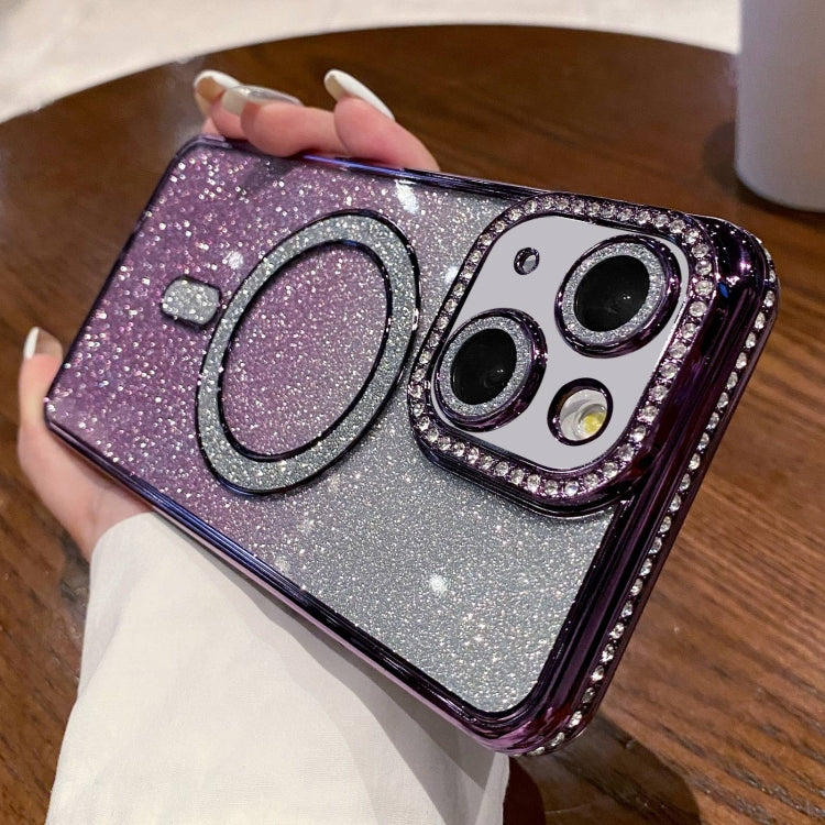 Diamond Gradient Glitter Plated MagSafe Phone Case, For iPhone 13 Pro Max, For iPhone 13 Pro, For iPhone 13, For iPhone 12