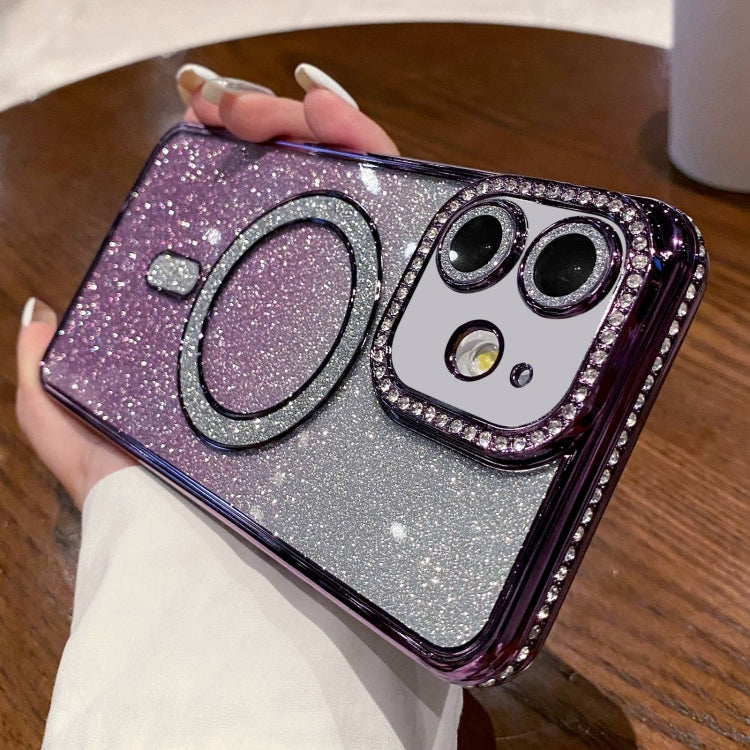 Diamond Gradient Glitter Plated MagSafe Phone Case, For iPhone 12 Pro Max, For iPhone 12 Pro, For iPhone 11 Pro Max, For iPhone 11
