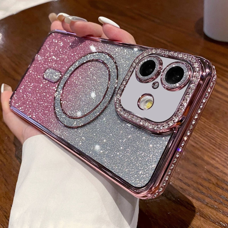Diamond Gradient Glitter Plated MagSafe Phone Case, For iPhone 16 Pro Max, For iPhone 16 Pro, For iPhone 16 Plus, For iPhone 16