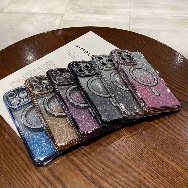 Diamond Gradient Glitter Plated MagSafe Phone Case, For iPhone 14 Plus, For iPhone 14, For iPhone 14 Pro, For iPhone 14 Pro Max