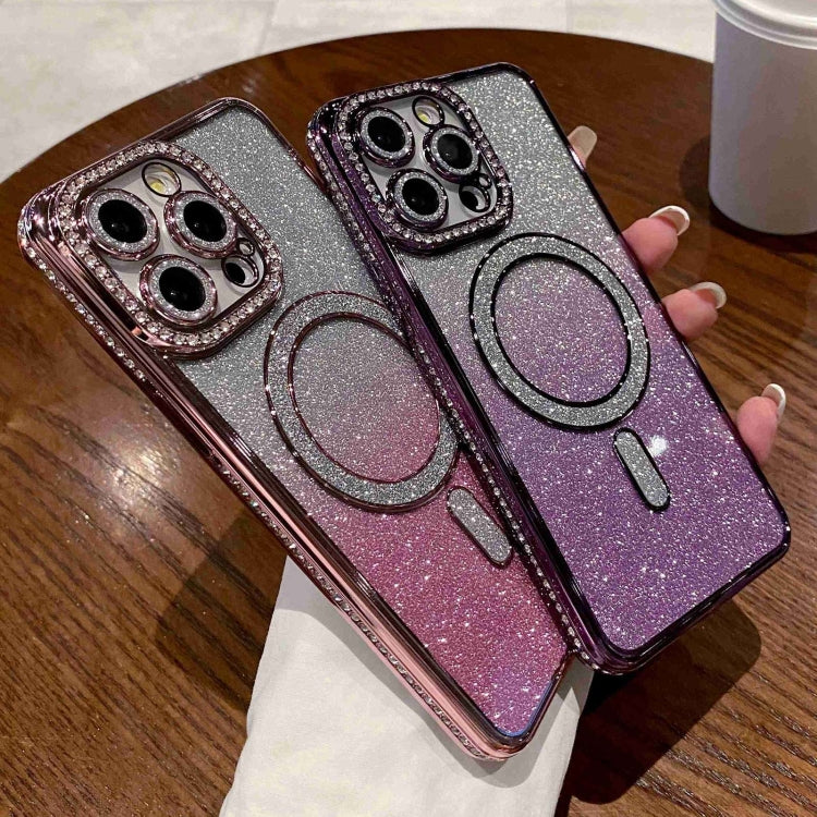Diamond Gradient Glitter Plated MagSafe Phone Case, For iPhone 12 Pro Max, For iPhone 12 Pro, For iPhone 11 Pro Max, For iPhone 11