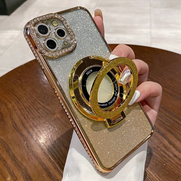Gradient Glitter Diamond Plated Holder Magsafe Phone Case, For iPhone 14 Plus, For iPhone 14, For iPhone 14 Pro, For iPhone 14 Pro Max