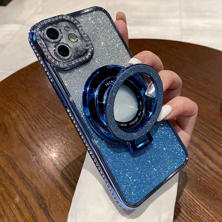 Gradient Glitter Diamond Plated Holder Magsafe Phone Case, For iPhone 13 Pro Max, For iPhone 13 Pro, For iPhone 13, For iPhone 12