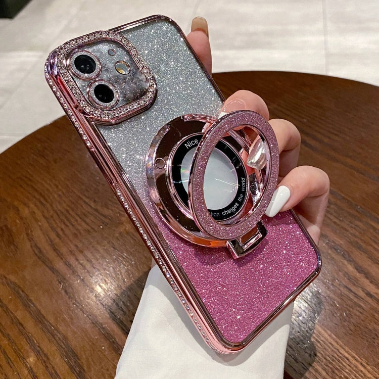 Gradient Glitter Diamond Plated Holder Magsafe Phone Case, For iPhone 13 Pro Max, For iPhone 13 Pro, For iPhone 13, For iPhone 12
