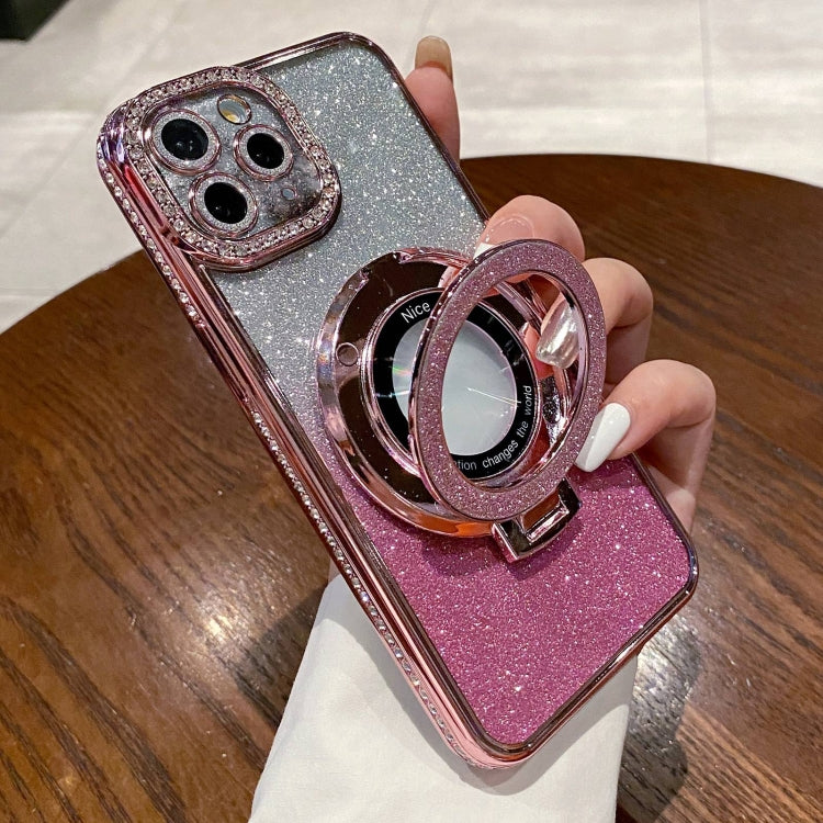 Gradient Glitter Diamond Plated Holder Magsafe Phone Case, For iPhone 12 Pro Max, For iPhone 12 Pro, For iPhone 11 Pro Max, For iPhone 11