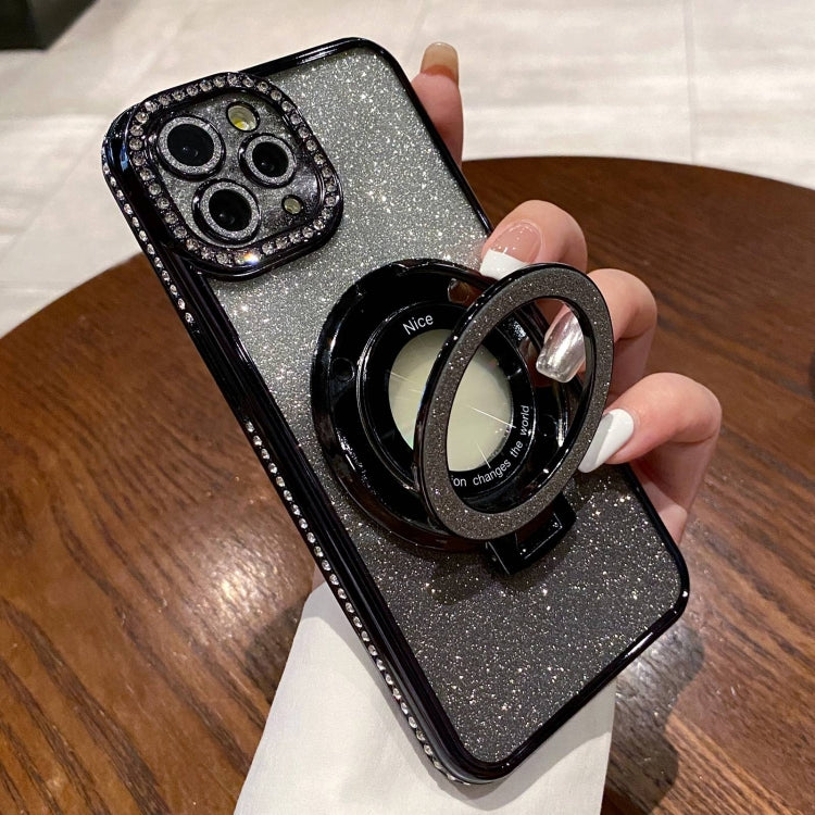 Gradient Glitter Diamond Plated Holder Magsafe Phone Case, For iPhone 12 Pro Max, For iPhone 12 Pro, For iPhone 11 Pro Max, For iPhone 11
