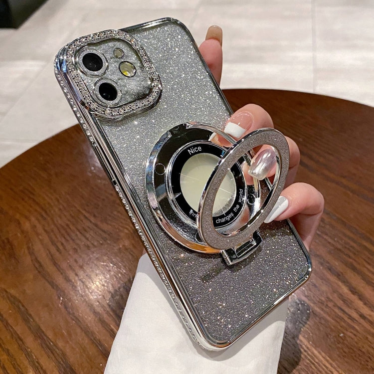 Gradient Glitter Diamond Plated Holder Magsafe Phone Case, For iPhone 12 Pro Max, For iPhone 12 Pro, For iPhone 11 Pro Max, For iPhone 11