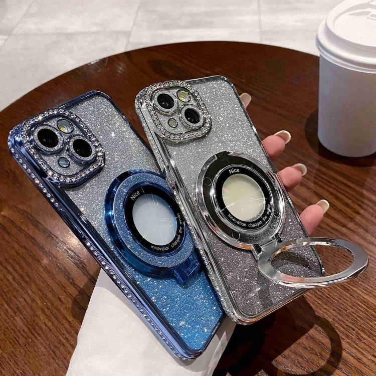 Gradient Glitter Diamond Plated Holder Magsafe Phone Case, For iPhone 13 Pro Max, For iPhone 13 Pro, For iPhone 13, For iPhone 12
