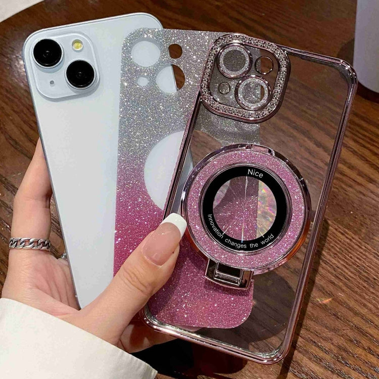 Gradient Glitter Diamond Plated Holder Magsafe Phone Case, For iPhone 13 Pro Max, For iPhone 13 Pro, For iPhone 13, For iPhone 12