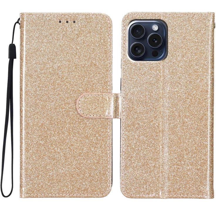 Glitter Powder Flip Leather Phone Case, For iPhone 16e, For iPhone 16 Pro Max, For iPhone 16 Pro, For iPhone 16 Plus