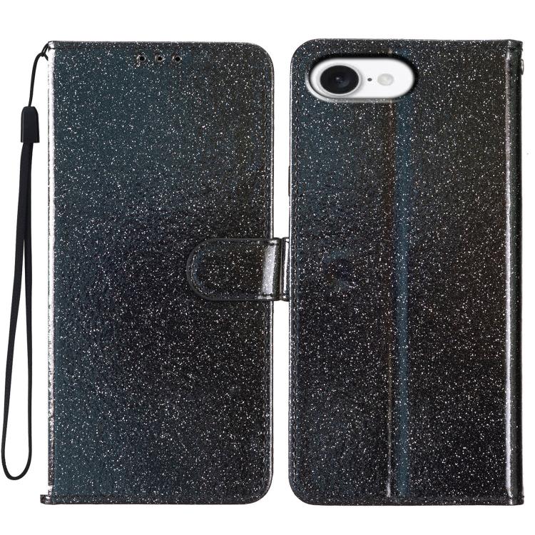Glitter Powder Flip Leather Phone Case, For iPhone 16e, For iPhone 16 Pro Max, For iPhone 16 Pro, For iPhone 16 Plus