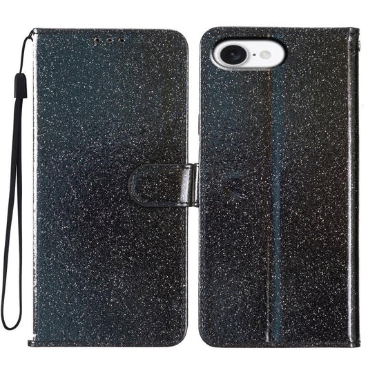 Glitter Powder Flip Leather Phone Case, For iPhone 16e, For iPhone 16 Pro Max, For iPhone 16 Pro, For iPhone 16 Plus
