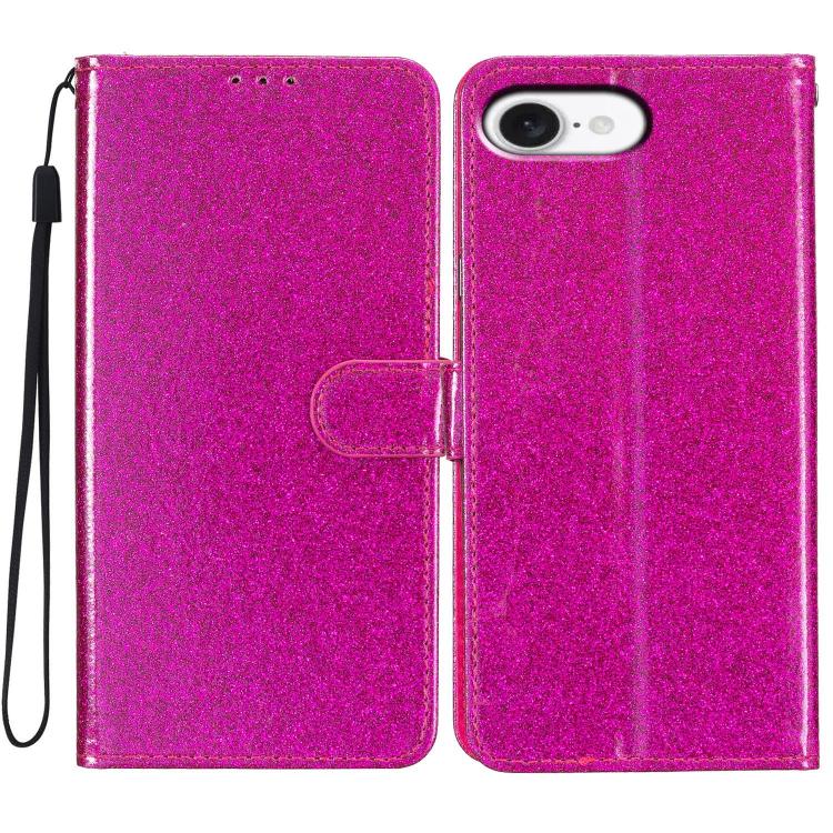 Glitter Powder Flip Leather Phone Case, For iPhone 16e, For iPhone 16 Pro Max, For iPhone 16 Pro, For iPhone 16 Plus