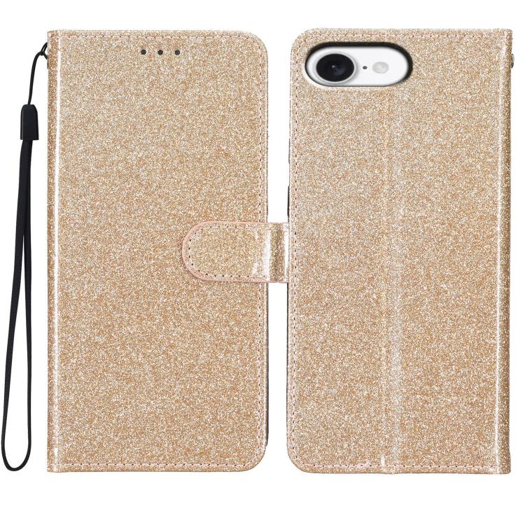 Glitter Powder Flip Leather Phone Case, For iPhone 16e, For iPhone 16 Pro Max, For iPhone 16 Pro, For iPhone 16 Plus