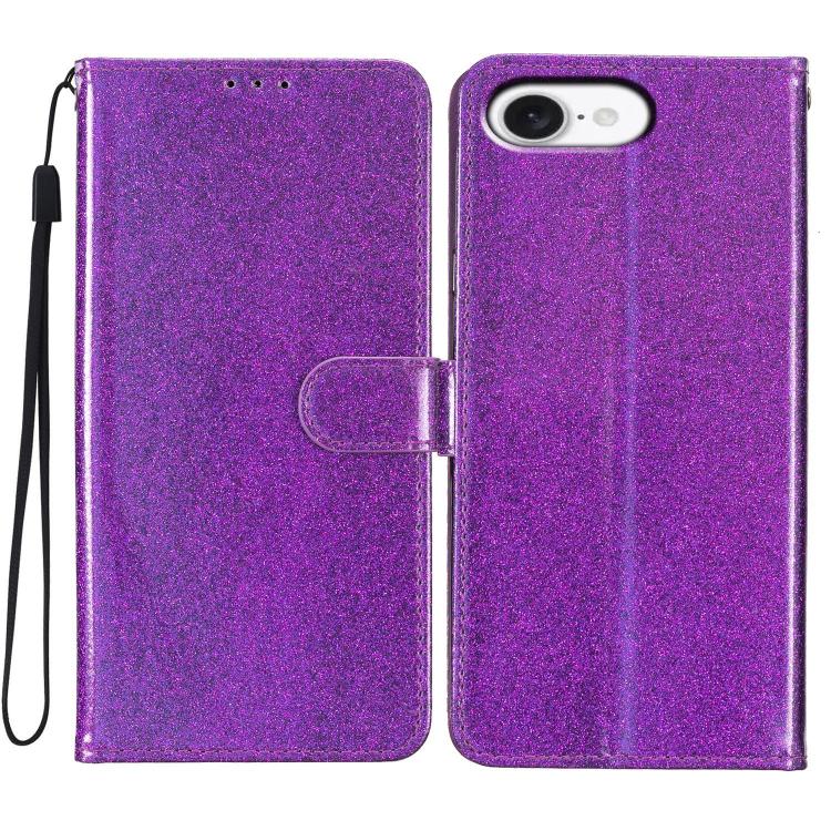 Glitter Powder Flip Leather Phone Case, For iPhone 16e, For iPhone 16 Pro Max, For iPhone 16 Pro, For iPhone 16 Plus