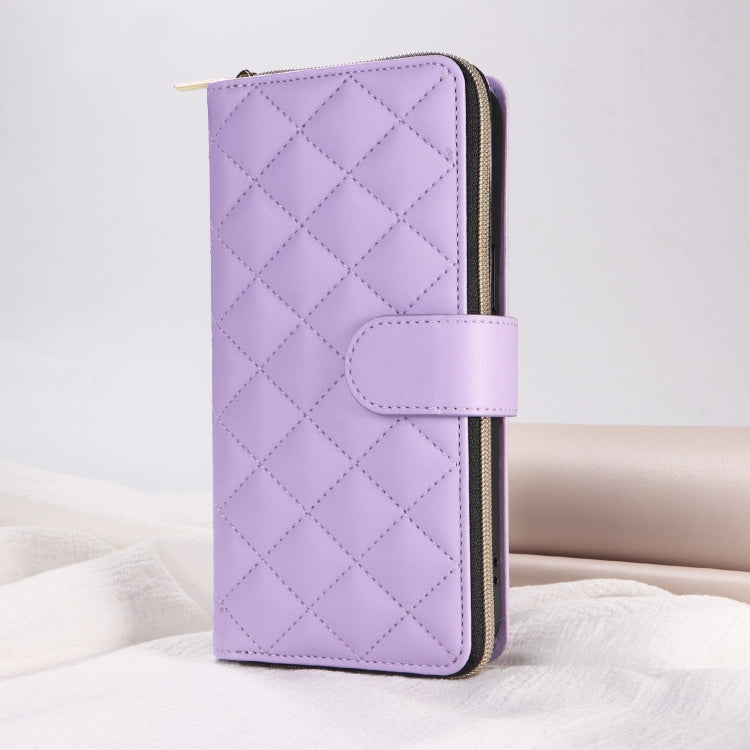 Crossbody Rhombic Zipper Tower Buckle Leather Phone Case with Lanyard, For iPhone SE 2022 / 2020 / 8 / 7, For iPhone 13 Pro Max, For iPhone 13 Pro, For iPhone 13 mini
