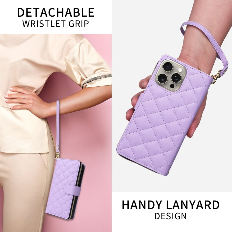 Crossbody Rhombic Zipper Tower Buckle Leather Phone Case with Lanyard, For iPhone 11, For iPhone 11 Pro, For iPhone X / XS, For iPhone XR