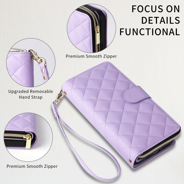Crossbody Rhombic Zipper Tower Buckle Leather Phone Case with Lanyard, For iPhone XS Max, For iPhone 8 Plus / 7 Plus