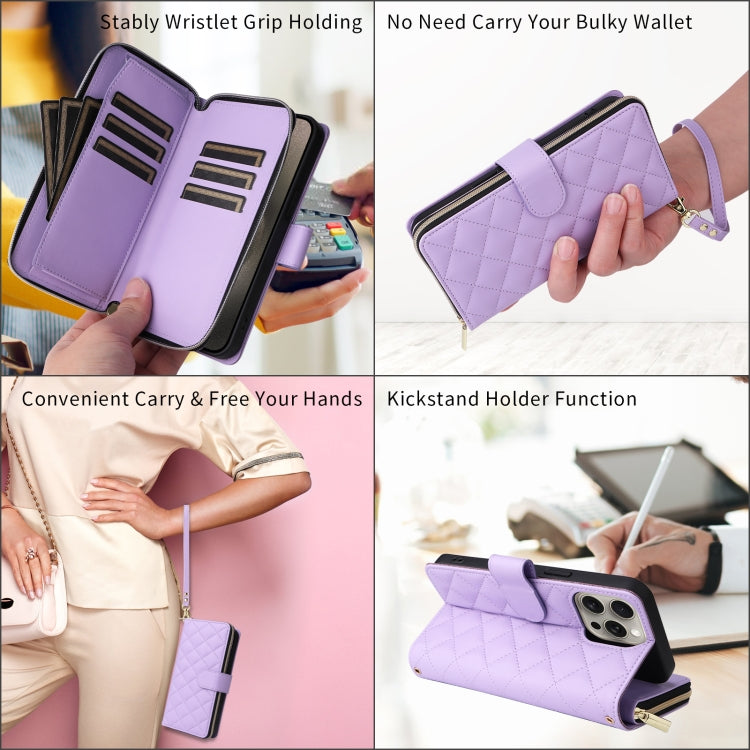 Crossbody Rhombic Zipper Tower Buckle Leather Phone Case with Lanyard, For iPhone XS Max, For iPhone 8 Plus / 7 Plus