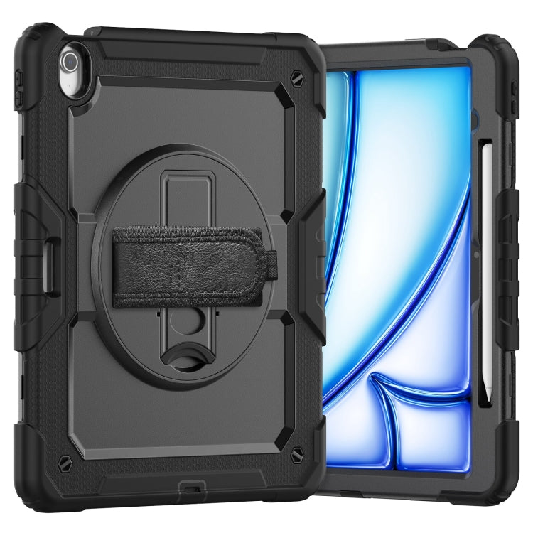Turntable Holder Silicone Hybrid PC Tablet Case with Shoulder Strap, For iPad Air 11 2025 / 2024