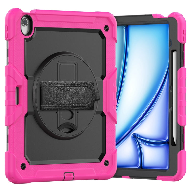 Turntable Holder Silicone Hybrid PC Tablet Case with Shoulder Strap, For iPad Air 11 2025 / 2024