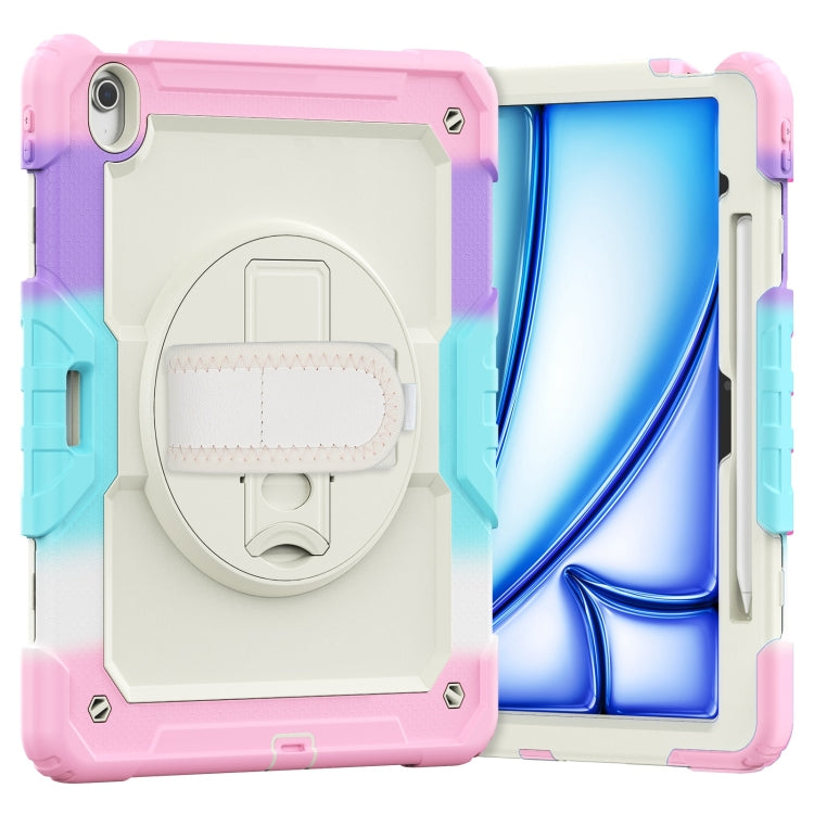 Turntable Holder Silicone Hybrid PC Tablet Case with Shoulder Strap, For iPad Air 11 2025 / 2024