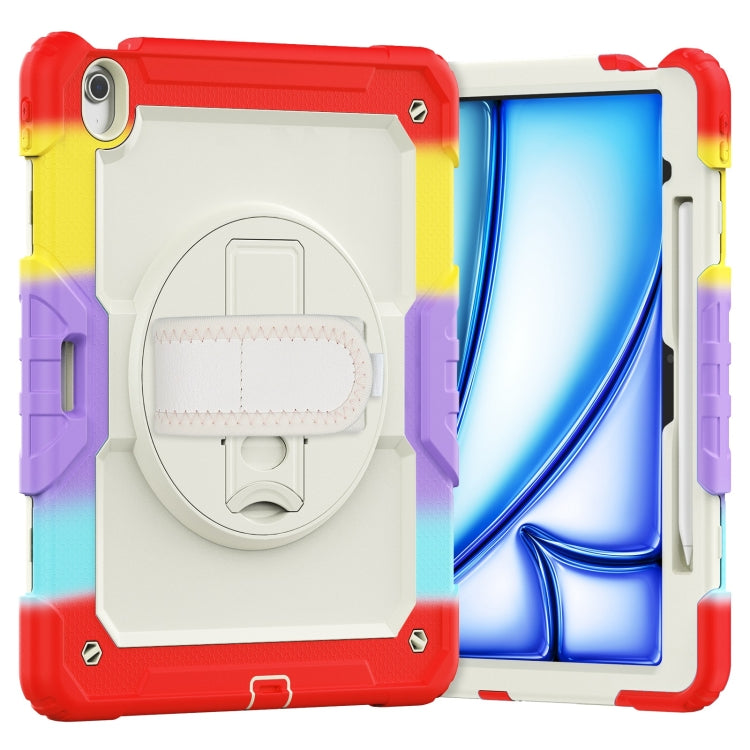 Turntable Holder Silicone Hybrid PC Tablet Case with Shoulder Strap, For iPad Air 11 2025 / 2024