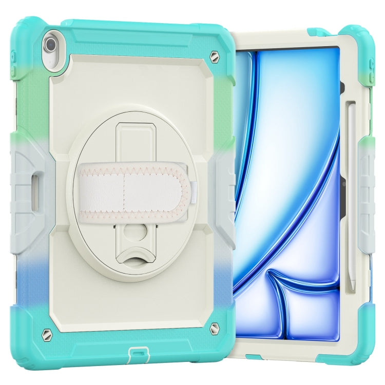 Turntable Holder Silicone Hybrid PC Tablet Case with Shoulder Strap, For iPad Air 11 2025 / 2024