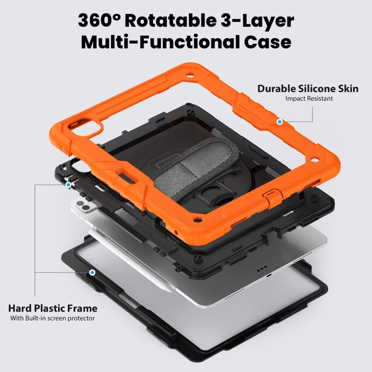 Turntable Holder Silicone Hybrid PC Tablet Case with Shoulder Strap, For iPad Pro 13 2024