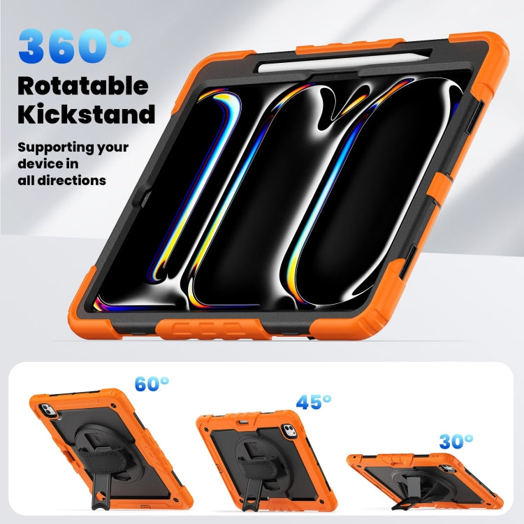 Turntable Holder Silicone Hybrid PC Tablet Case with Shoulder Strap, For iPad Pro 13 2024