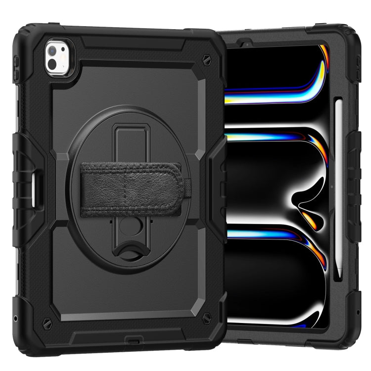 Turntable Holder Silicone Hybrid PC Tablet Case with Shoulder Strap, For iPad Pro 13 2024