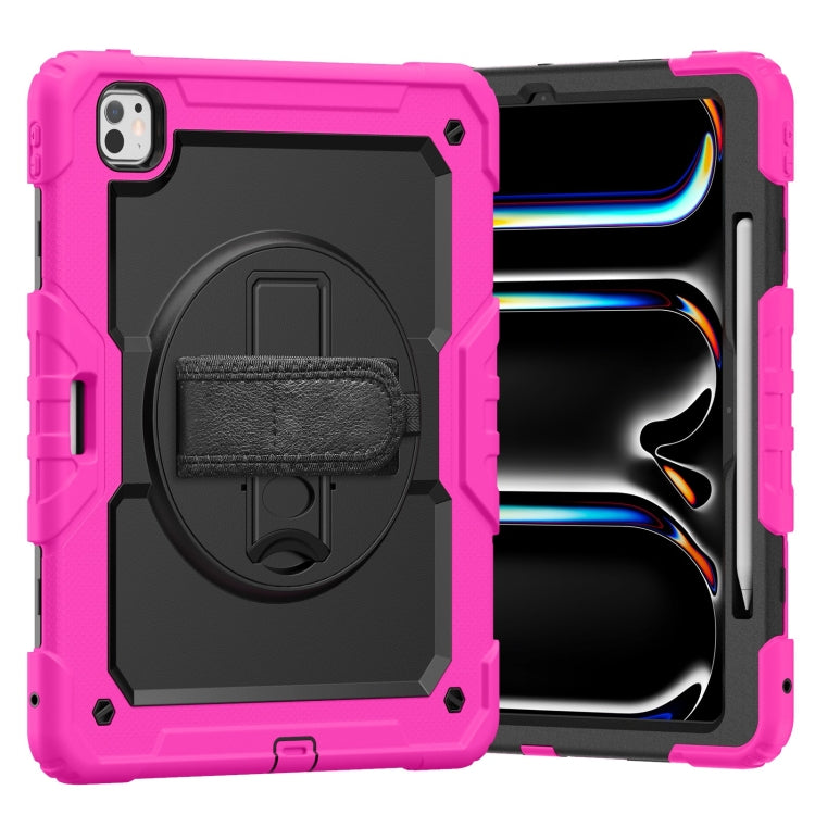 Turntable Holder Silicone Hybrid PC Tablet Case with Shoulder Strap, For iPad Pro 13 2024