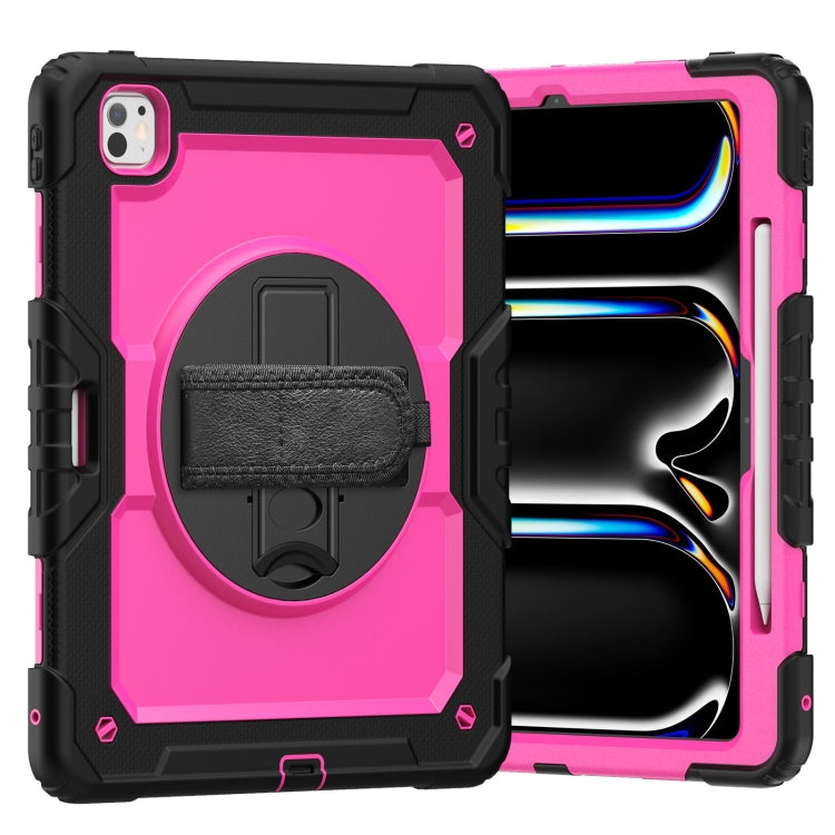 Turntable Holder Silicone Hybrid PC Tablet Case with Shoulder Strap, For iPad Pro 13 2024