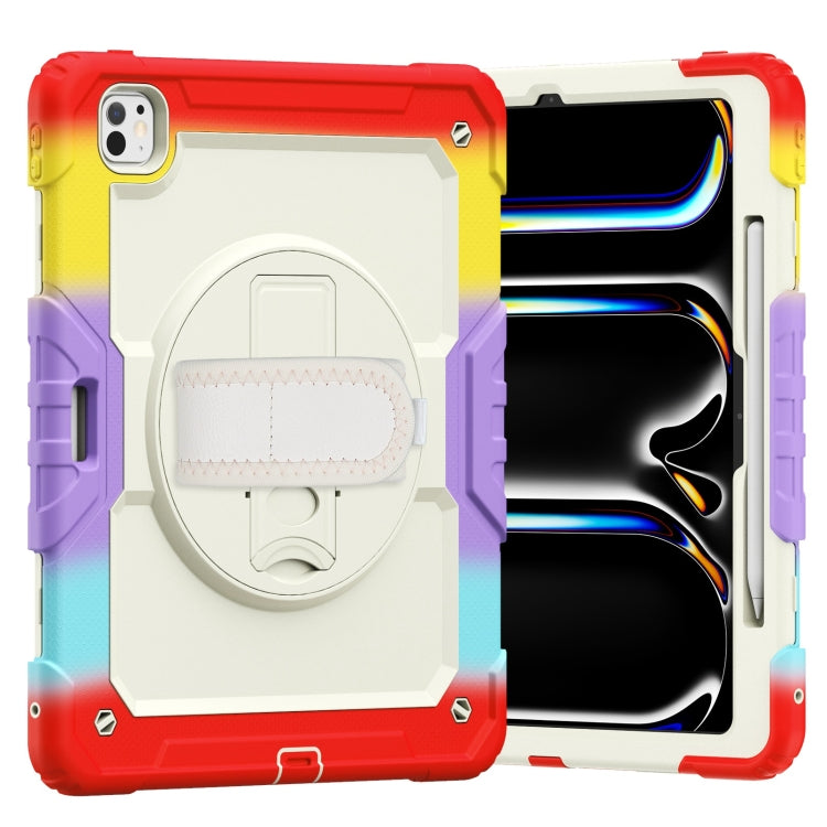 Turntable Holder Silicone Hybrid PC Tablet Case with Shoulder Strap, For iPad Pro 13 2024