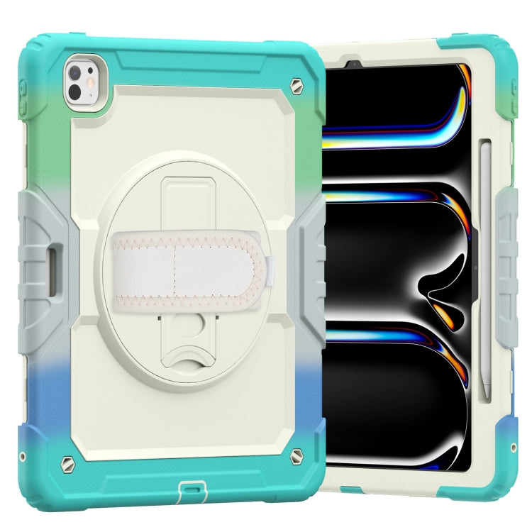 Turntable Holder Silicone Hybrid PC Tablet Case with Shoulder Strap, For iPad Pro 13 2024