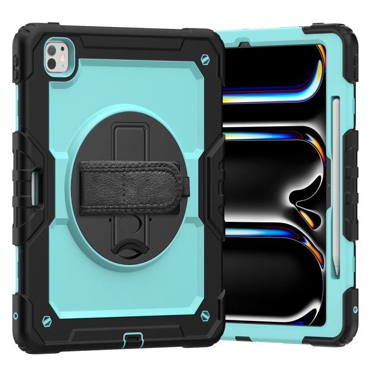 Turntable Holder Silicone Hybrid PC Tablet Case with Shoulder Strap, For iPad Pro 13 2024
