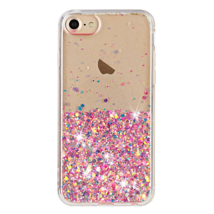 Transparent Frame Noctilucent Glitter Powder TPU Phone Case, For iPhone 8 / 7