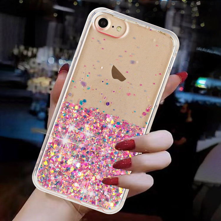 Transparent Frame Noctilucent Glitter Powder TPU Phone Case, For iPhone 8 / 7