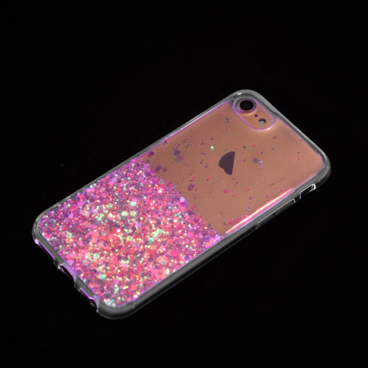 Transparent Frame Noctilucent Glitter Powder TPU Phone Case, For iPhone 8 / 7
